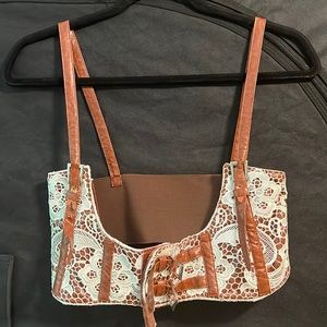 Lace and Tan Top